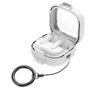 Zeroupshop Coque de sécurité antichoc pour Galaxy Buds 4 et Buds 4 Pro, coque blindée en ABS robuste avec porte-clés, coque rigide de protection intégrale (blanc)