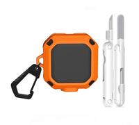 Zeroupshop Coque en silicone souple, pour Galaxy Buds 4, et Buds 4, Pro, coque de protection antichoc avec cordon porte-clés et kit de nettoyage, pour accéder facilement à l'ensemble du corps (orange