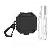 Zeroupshop Coque en silicone souple, pour Galaxy Buds 4, et Buds 4, Pro, coque de protection antichoc avec cordon porte-clés et kit de nettoyage, pour accéder facilement à l'ensemble du corps (noir +