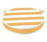zeroupshop Coussin de chaise de jardin rond à rayures 45 cm (jaune) | Tissu imperméable, garde au sec sous la pluie, taille ronde de 45 cm, motif rayé classique, durable pour l'extérieur