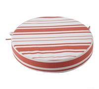 zeroupshop Coussin de chaise de jardin rond à rayures Rouge 45 cm | Tissu imperméable, garde au sec sous la pluie, taille ronde de 45 cm, motif rayé classique, durable pour l'extérieur