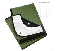 Zeroupshop Couverture de survie pour camping en plein air, bâche thermique réfléchissante, réutilisable (vert)