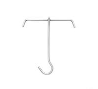 Zeroupshop Crochet à rôtir en métal robuste pour la dinde, cintre de levage en acier inoxydable avec prise en main sûre pour barbecue en plein air, cuisson sur feu de camp et grands repas, argent
