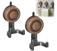 Zeroupshop Crochet à ventouse en bois pour salle de bain, support de douche rotatif avec aspirateur puissant, support mural amovible réutilisable, réglable à 360 degrés, blanc (séquoia)