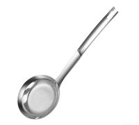 Zeroupshop Cuillère passoire à maille fine en acier inoxydable 304 avec poignée ergonomique pour enlever l'huile, la graisse, la mousse, filtre extra fin pour soupe, ragoût, lait de soja, argent, 33 x