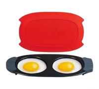 Zeroupshop Cuiseur à œufs pour micro-ondes, pocheuse en silicone à chaleur rapide avec deux chambres, plateau non grillé pour œufs brouillés, œufs au plat, machine à petit-déjeuner facile à nettoyer