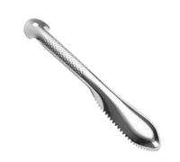 Zeroupshop Détartreur de poisson 2 en 1, brosse en acier inoxydable 304 pour écailler en toute sécurité, poignée ergonomique antidérapante, outil de nettoyage de cuisine, argenté, 27,9 x 4,6 cm