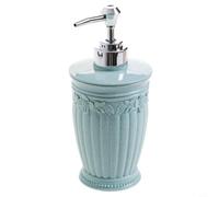 Zeroupshop Distributeur de savon 400 ml pour émulsion liquide mains shampooing maquillage avec motif marbré PP épais bleu rond 18 x 6 cm utilisation salle de bain cuisine