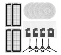 Zeroupshop Ensemble d'accessoires pour aspirateur Cecotec pour Conga, X50, X50, X-Treme Robot, 6 filtres, 8 tampons en microfibre, 8 sacs à poussière, 10 brosses latérales (A)