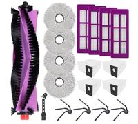 Zeroupshop Ensemble de pièces de rechange pour aspirateur robot Eureka J15 Max Ultra avec brosse principale, brosses latérales, filtres, chiffons et sacs à poussière de 3,3 l pour une performance de