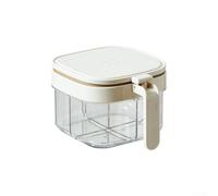 Zeroupshop Ensemble de récipients à épices à 4 compartiments, avec double joint hermétique, organisateur d'assaisonnement empilable en plastique, pour rangement de cuisine, couvercle à pression à une