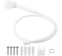 Zeroupshop Ensemble de robinet de douche noir pour camping-car, garniture de montage mural à 2 poignées avec pulvérisateur portatif et tuyau, fixation de bain en plastique sans fuite pour remorque de