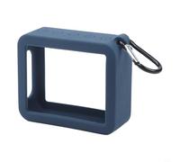 Zeroupshop Étui de protection portable en silicone pour haut-parleurs JBL GO 2 et GO ES, coque souple antichoc avec sangle, rangement facile pour équipement audio, noir (bleu foncé)