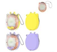 Zeroupshop Étui de protection transparent en polycarbonate rigide pour connexion Tamagotchi - Housse de transport portable transparente pour machine de jeu virtuelle (jaune + violet)