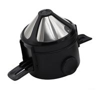 Zeroupshop Filtre à café réutilisable en acier inoxydable portable avec design pliable pour une utilisation et un nettoyage faciles, compatible avec la plupart des tasses de 76 à 110 mm de diamètre