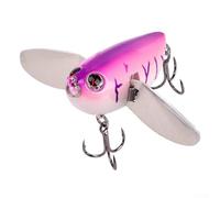 Zeroupshop Flying-Shark Topwater Popper Leurre de pêche 6 cm 12,7 g Cigale Insecte Abeille Leurre avec yeux 3D Hameçons acérés pour bar, perche, poisson-chat (1#)