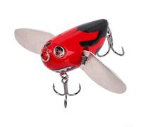 Zeroupshop Flying-Shark Topwater Popper Leurre de pêche 6 cm 12,7 g Cigale Insecte Abeille Leurre avec yeux 3D Hameçons acérés pour bar, perche, poisson-chat (4#)