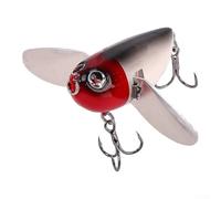 Zeroupshop Flying-Shark Topwater Popper Leurre de pêche 6 cm 12,7 g Cigale Insecte Abeille Leurre avec yeux 3D Hameçons acérés pour bar, perche, poisson-chat (3#)