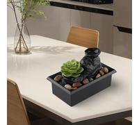 Zeroupshop Fontaine à eau d'intérieur de table avec design créatif d'eau qui coule avec piles et USB, mini décoration de bureau pour la maison, le bureau, la détente (C)