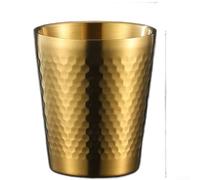 Zeroupshop Gobelet en acier inoxydable martelé avec isolation sous vide à double paroi, utilisation pour la bière, le café, le thé, l'eau, prise en main confortable, 7,3 x 5,5 x 7,3 cm (H)