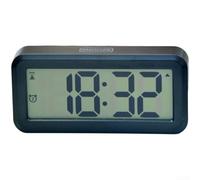 Zeroupshop Grand réveil numérique LCD avec double alarme, compte à rebours, répétition et veilleuse automatique, dos magnétique, réveil de voyage portable pour chambre d'étudiant (noir)