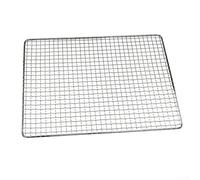 Zeroupshop Grille de barbecue en fer galvanisé, grille carrée robuste pour rôtir du poisson, de la viande et des légumes, grille de barbecue robuste pour la cuisine intérieure et extérieure (blanc