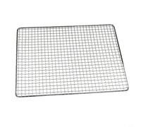 Zeroupshop Grille de barbecue en fer galvanisé pour rôtir poisson, viande et légumes, filet de barbecue carré robuste pour cuisine intérieure et extérieure, blanc argenté, 1 paquet (50 x 38 cm)