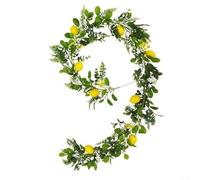 Zeroupshop Guirlande de citrons artificiels de 1,8 m avec citrons en mousse et feuilles de soie, vigne décorative flexible pour arche de mariage, mur, terrasse, fêtes ou extérieur, réaliste pour la