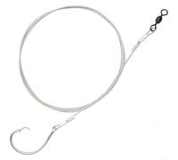 Zeroupshop Hameçons de pêche en acier inoxydable 14/0 16/0 18/0 avec émerillon, crochets circulaires robustes pour requin, esturgeon, thon, eau salée, grande pêche au gibier, résistant à la rouille