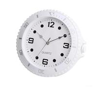 Zeroupshop Horloge murale silencieuse blanche de 28 cm avec grands chiffres transparents, décoration d'intérieur créative pour le salon, la chambre, la cuisine ou le bureau, pour une construction