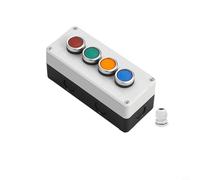 Zeroupshop Interrupteur de station à bouton-poussoir de 22 mm avec boîtier de commande, étanche IP65, étanche à la poussière, à l'huile, 1NC+1NO 10 A 440 V, auto-réinitialisation/verrouillage, ABS +