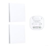 Zeroupshop Interrupteur mural sans fil avec télécommande, auto-générant et étanche, pour intérieur et extérieur (2-1)