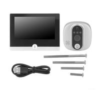 zeroupshop Judas de porte intelligent WLAN, écran couleur 4,3", visionneuse numérique HD 1080p, détection de mouvement PIR pour système de sécurité domestique