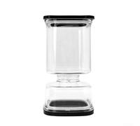 Zeroupshop Kimchi Bocal carré en plastique pour cornichons avec séparation des aliments fermentés et humides, passe au lave-vaisselle, 1 000 ml, noir (blanc)