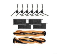 Zeroupshop Kit d'accessoires pour robot aspirateur Mova Z60 Ultra, 12 pièces avec brosse principale en caoutchouc en forme de V, 6 brosses latérales et 4 filtres HEPA pour nettoyage en profondeur des