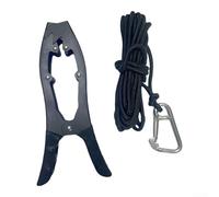 Zeroupshop Kit d'ancrage portable pour kayaks avec corde pour canoë et bateau, système d'ancrage facile et rapide, construction en acier galvanisé, design antirouille pour rivières et lacs (noir avec