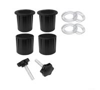 zeroupshop Kit de 8 pièces de rechange pour parasol de terrasse avec anneaux de trou pour réparation de support de jardin - Adaptateurs en plastique ABS noir 3,8 à 4,8 cm