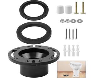 Zeroupshop Kit de bride et joint de toilettes pour véhicule récréatif, joint de base de douille de 7,6 cm, kit de réparation étanche pour modèles Dometic 300310320, composants en plastique noir