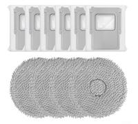 Zeroupshop Kit de remplacement pour balai et sac à poussière pour ROMO-S, ROMO-A, ROMO-P By-DJI | 4 tampons lavables en microfibre + 6 sacs hermétiques solides | Entretien du sol adapté aux animaux et