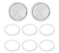 zeroupshop Kit de remplacement pour cafetière en aluminium avec filtre entonnoir et joint en silicone pour cafetière à moka de 2, 3, 6 tasses (9 tasses)