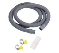 Zeroupshop Kit d'extension de tuyau de vidange pour machine à laver et lave-vaisselle, 1,5 m/2 m/3 m, avec connecteur et pinces, compatible avec la plupart des marques, gris