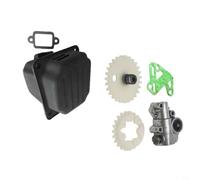 Zeroupshop Kit silencieux de tronçonneuse avec joints de pompe à huile - Engrenage à vis sans fin pour 038 380 MS380/MS381/038AV - Remplace les pièces en alliage de plastique 1119/640/3200 - 9,5 x 7,6