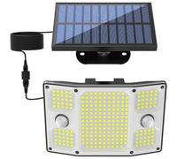 Zeroupshop Lampe murale d'extérieur à énergie solaire avec détecteur de mouvement, télécommande, deux modes d'éclairage, étanche IP44 pour terrasse (C)