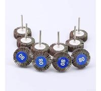 Zeroupshop Lot de 10 disques abrasifs à lamelles grain 80, roues de meulage en oxyde d'aluminium pour outils rotatifs, tige de 3,17 mm, tête de 32 mm pour ébavurer, mélanger, métal, bois
