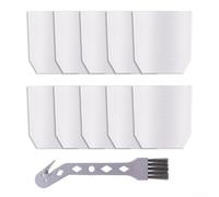 Zeroupshop Lot de 10 filtres en tissu T-03193 compatibles avec les aspirateurs sans fil XLC02, LC01 et BCL180, sacs à poussière réutilisables et lavables avec brosse de nettoyage