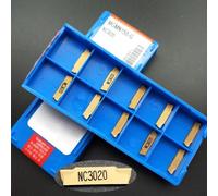 Zeroupshop Lot de 10 inserts de tournage en carbure MGMN150-G NC3020, porte-outils de rainurage de 1,5 mm pour le travail des métaux CNC, haute rigidité indexable pour usinage de fonte et d'acier