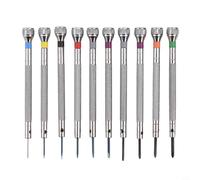 Zeroupshop Lot de 10 tournevis plats 0,6-2,0 mm pour horloger Phillips avec têtes de rechange en acier inoxydable pour réparation de lunettes, bijoux, appareils électroniques et appareil photo