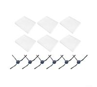Zeroupshop Lot de 12 accessoires pour aspirateur robot Eufy G50 L60 pour HYBRID SES, 6 filtres HEPA et 6 brosses latérales, élimination de la poussière à haute efficacité, pour poils d'animaux et