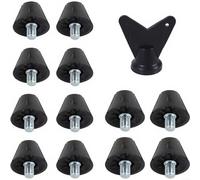 Zeroupshop Lot de 12 crampons de rechange en alliage d'aluminium pour chaussures de football avec iletage de 5 mm, crampons antidérapants pour chaussures de rugby et de randonnée, 13 mm/16 mm