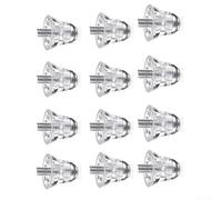 Zeroupshop Lot de 12 crampons de rechange pour chaussures de football, 13 mm et 16 mm, avec filetage de 5 mm, pour crampons de rugby et de football, mélange de plastique transparent et de métal
